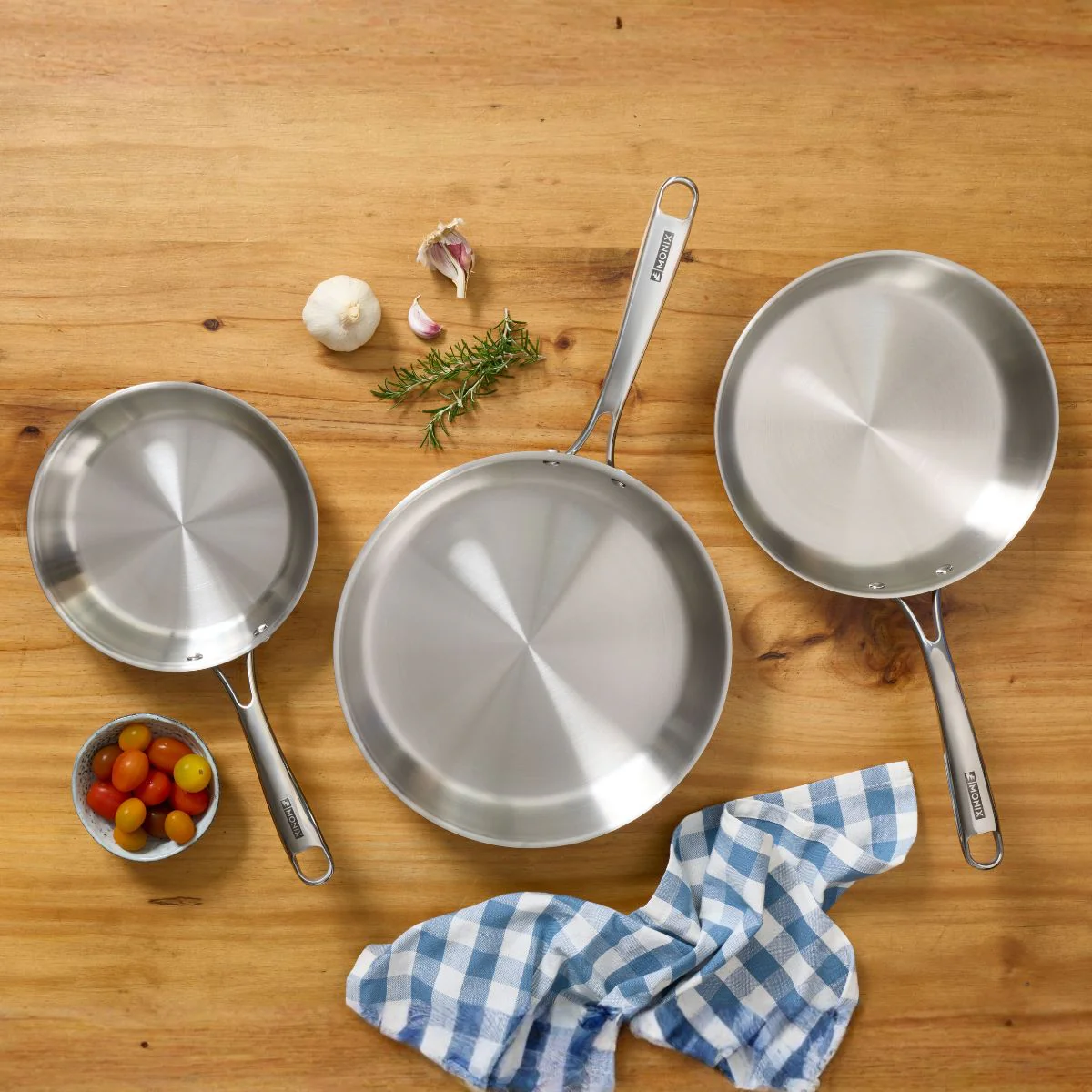 Set de 3 sartenes de acero inoxidable triply sin antiadherente Planet Inox - Image 6
