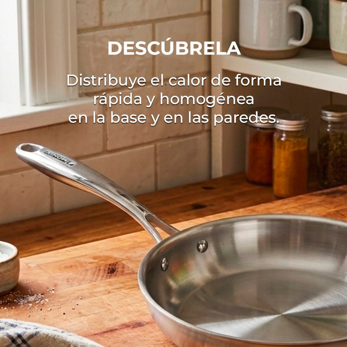 Set de 3 sartenes de acero inoxidable triply sin antiadherente Planet Inox - Image 5